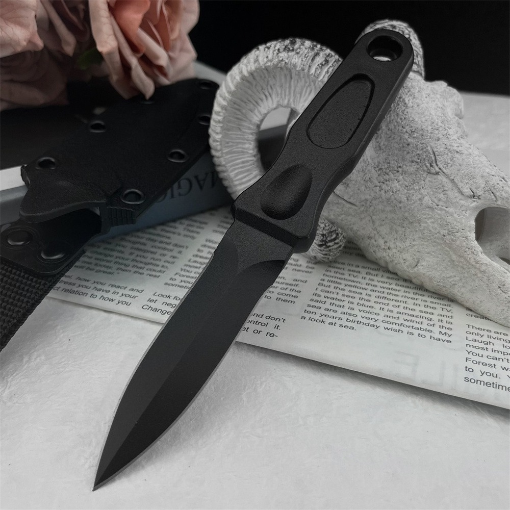 Bushcraft Knife Fixed - Outdoor Hiking Practical Straight Knife 8Cr13Mov