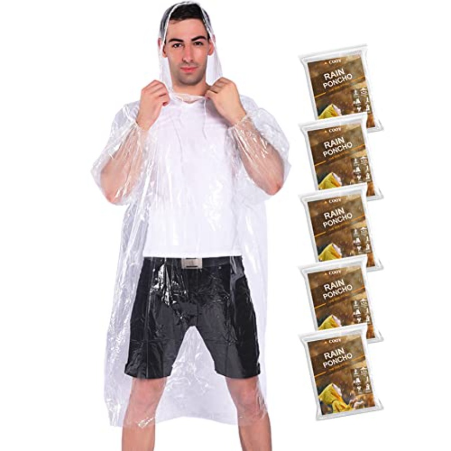 Emergency Poncho Rain - Rain Ponchos, with Drawstring Hood 10
