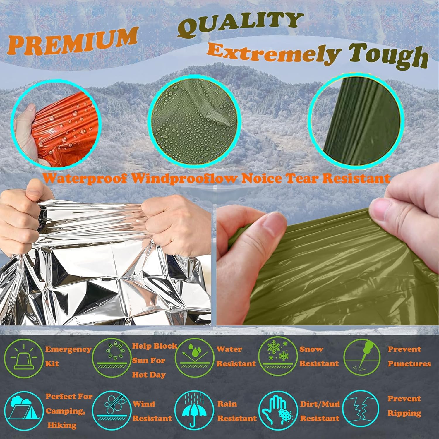 Camping Raincoat Waterproof Su - Survival Blanket Reflective incelemesi ve fiyatı