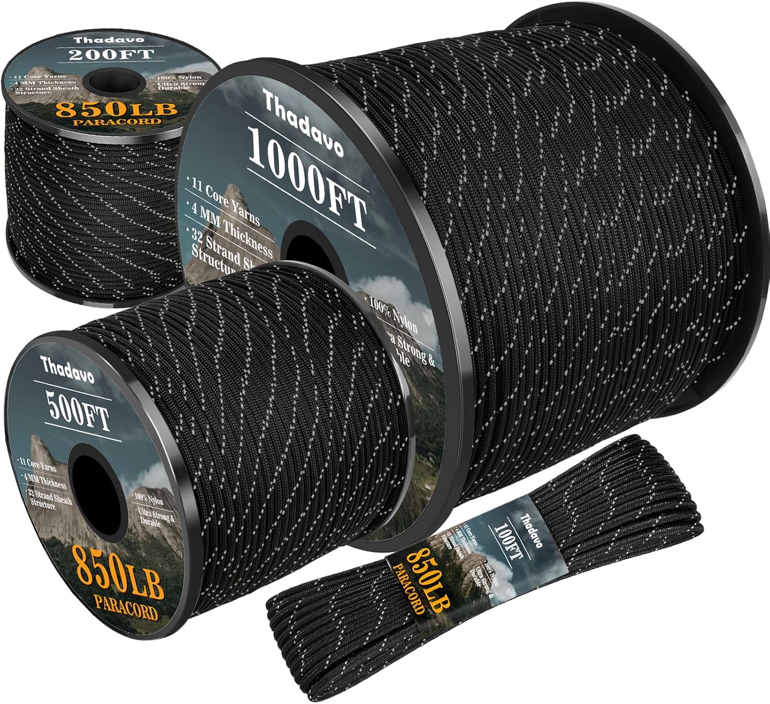 850lb Reflective Paracord Rope - Para Cord 1000Ft incelemesi ve fiyatı