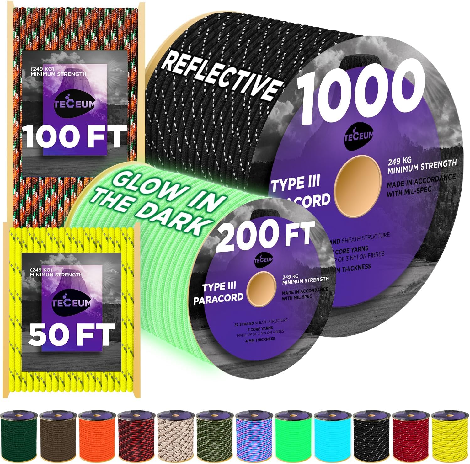 Reflective Paracord Rope 1000f - Para Cord 1000Ft incelemesi ve fiyatı