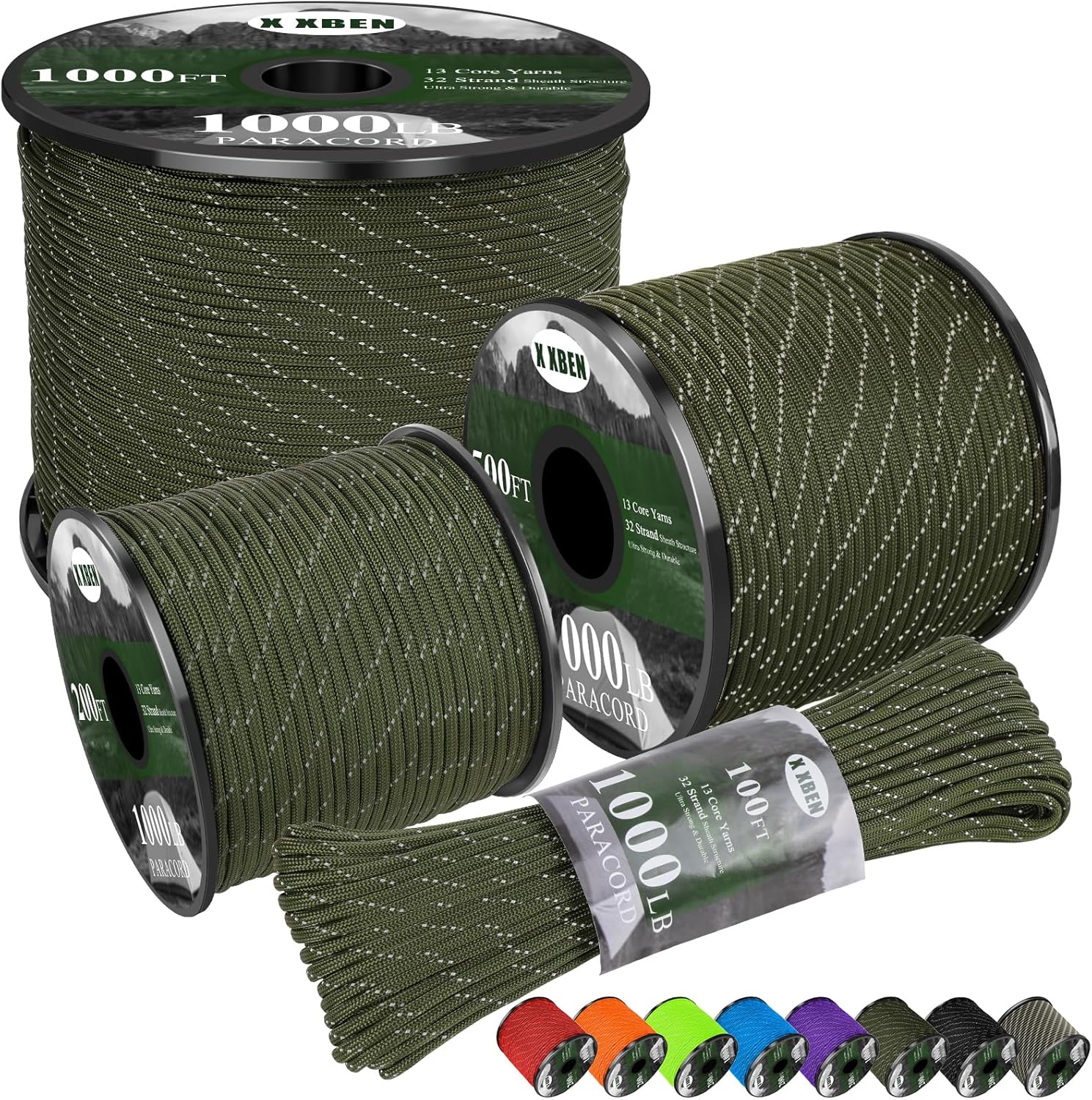 1000lb Reflective Paracord Rop - Para Cord 1000Ft incelemesi ve fiyatı