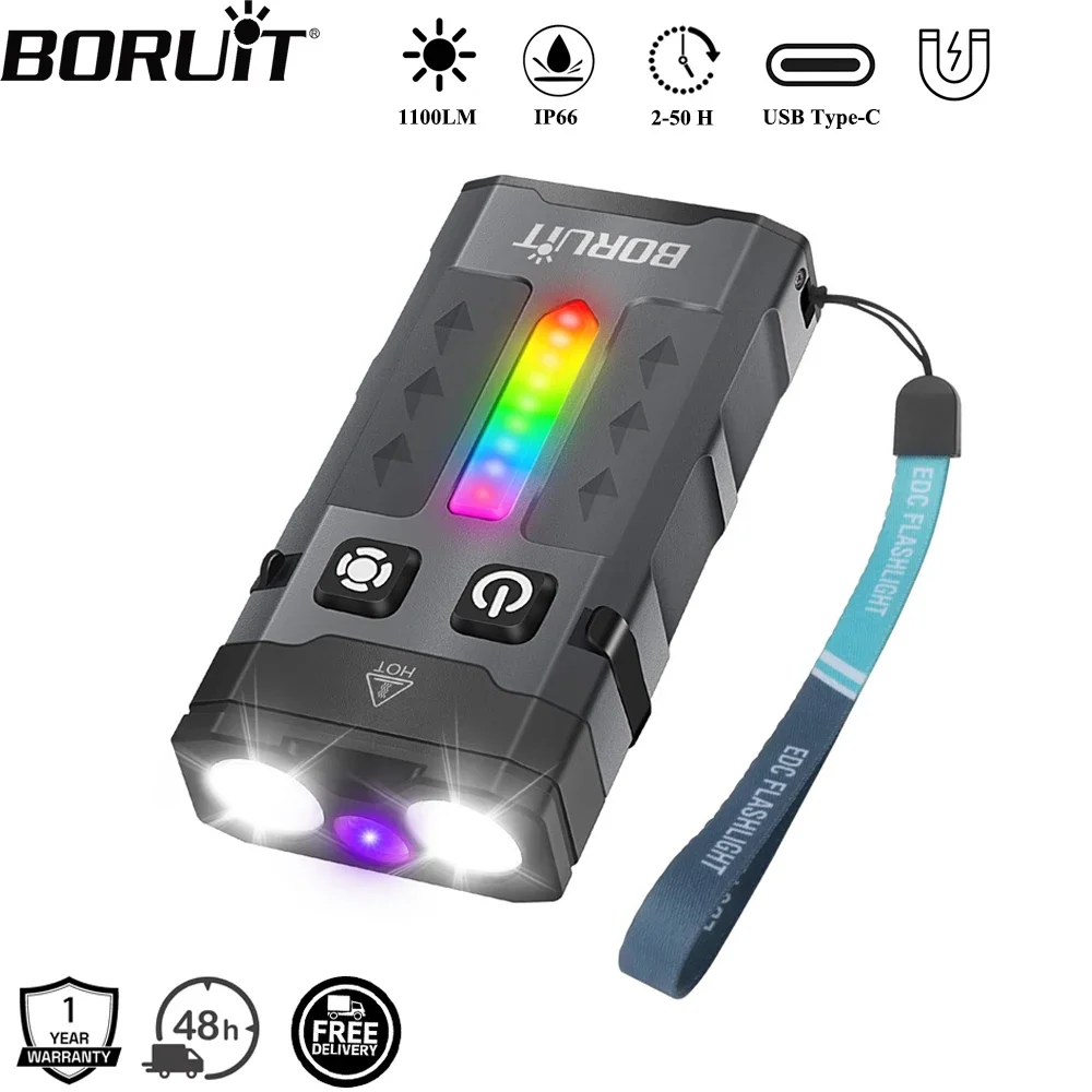 BORUiT EV20 1100LM EDC UV Keyc - Fishing Kit Compact incelemesi ve fiyatı