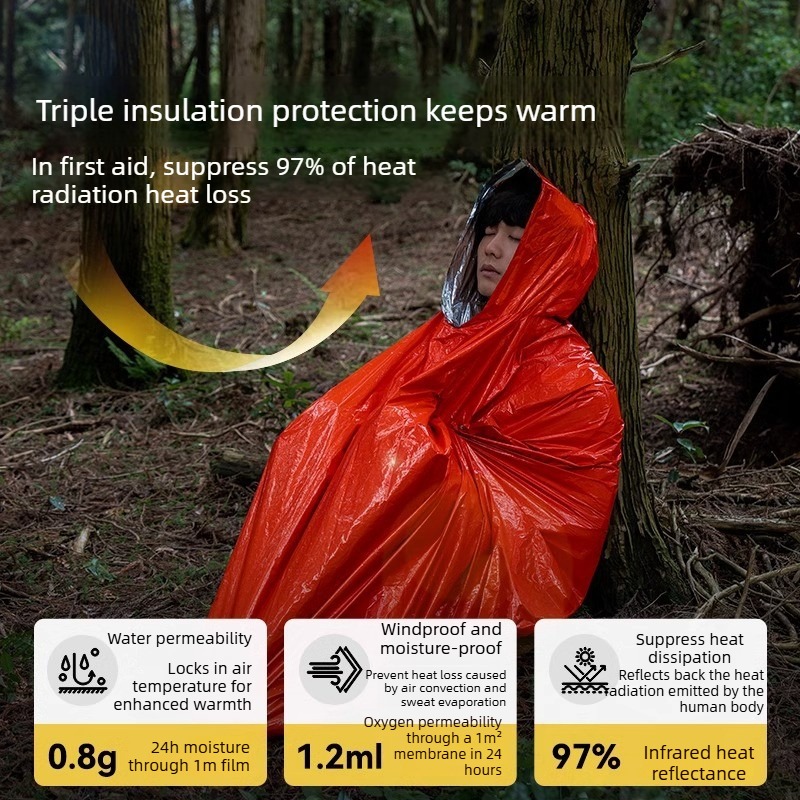 1-10PCS Compact Thermal Emerge - Survival Blanket Reflective incelemesi ve fiyatı