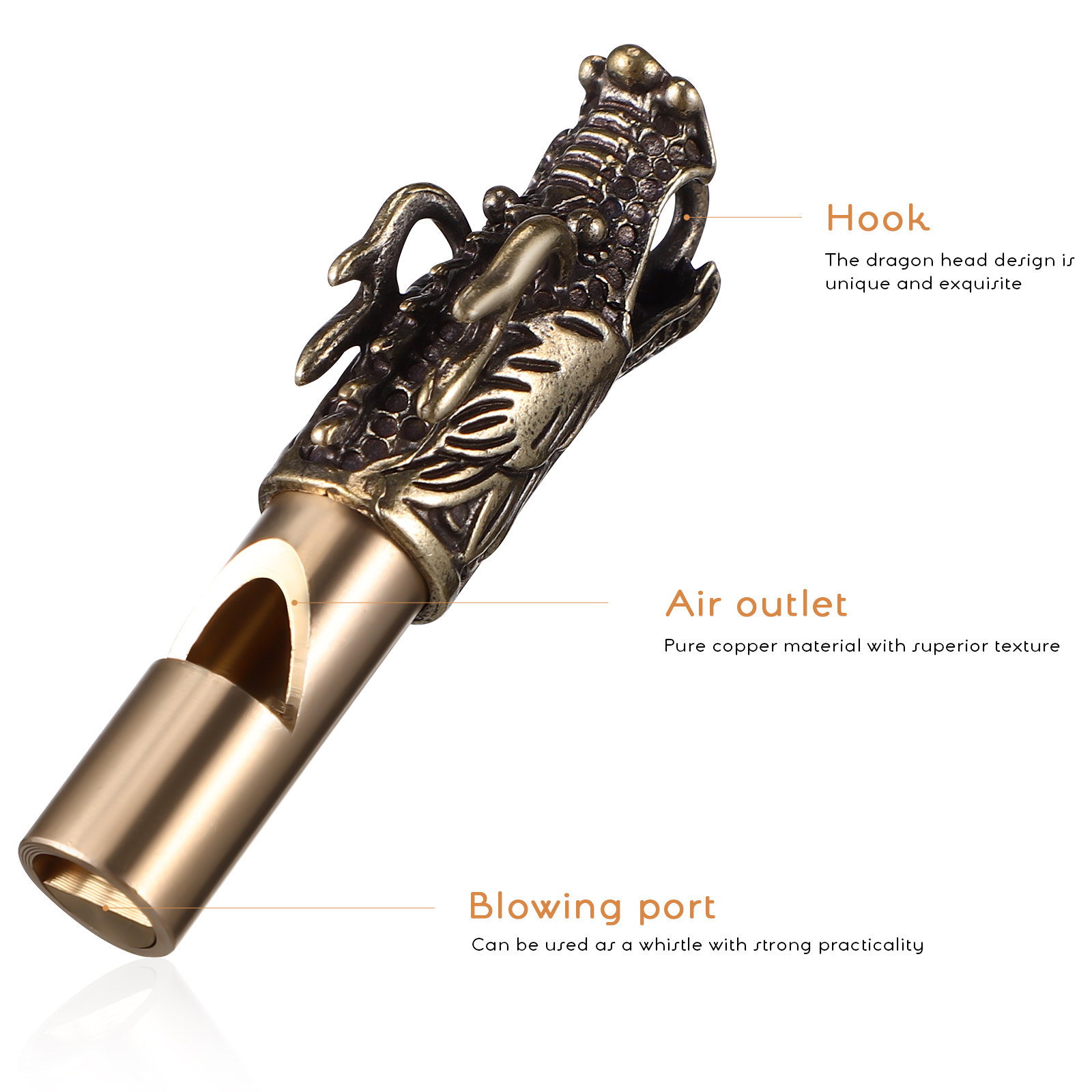 3Pcs Dragon Whistles Brass Ret - Emergency Whistle Loud incelemesi ve fiyatı