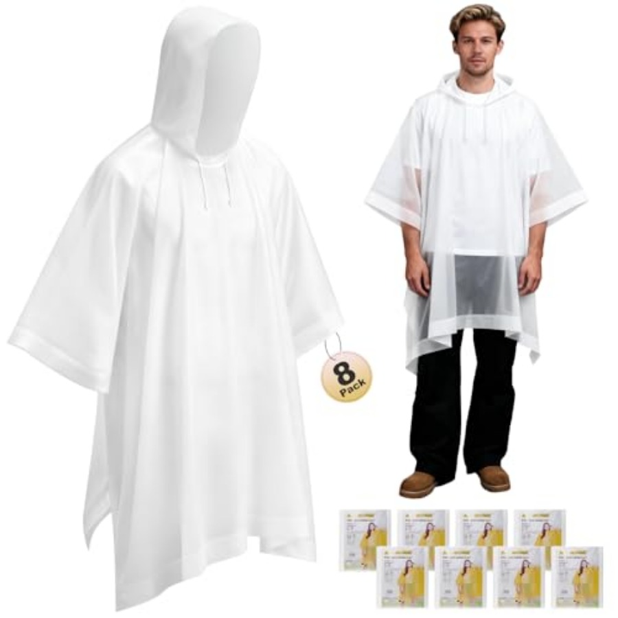 8 Pack Hooded Rain Ponchos for - Emergency Poncho Rain incelemesi ve fiyatı