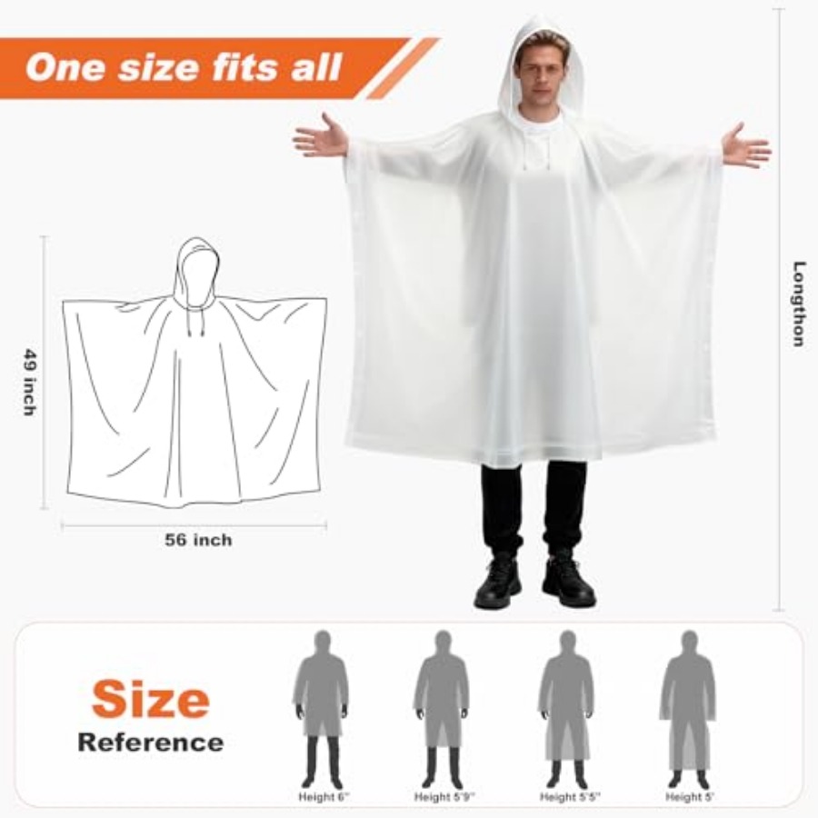 8 Pack Hooded Rain Ponchos for - Emergency Poncho Rain incelemesi ve fiyatı
